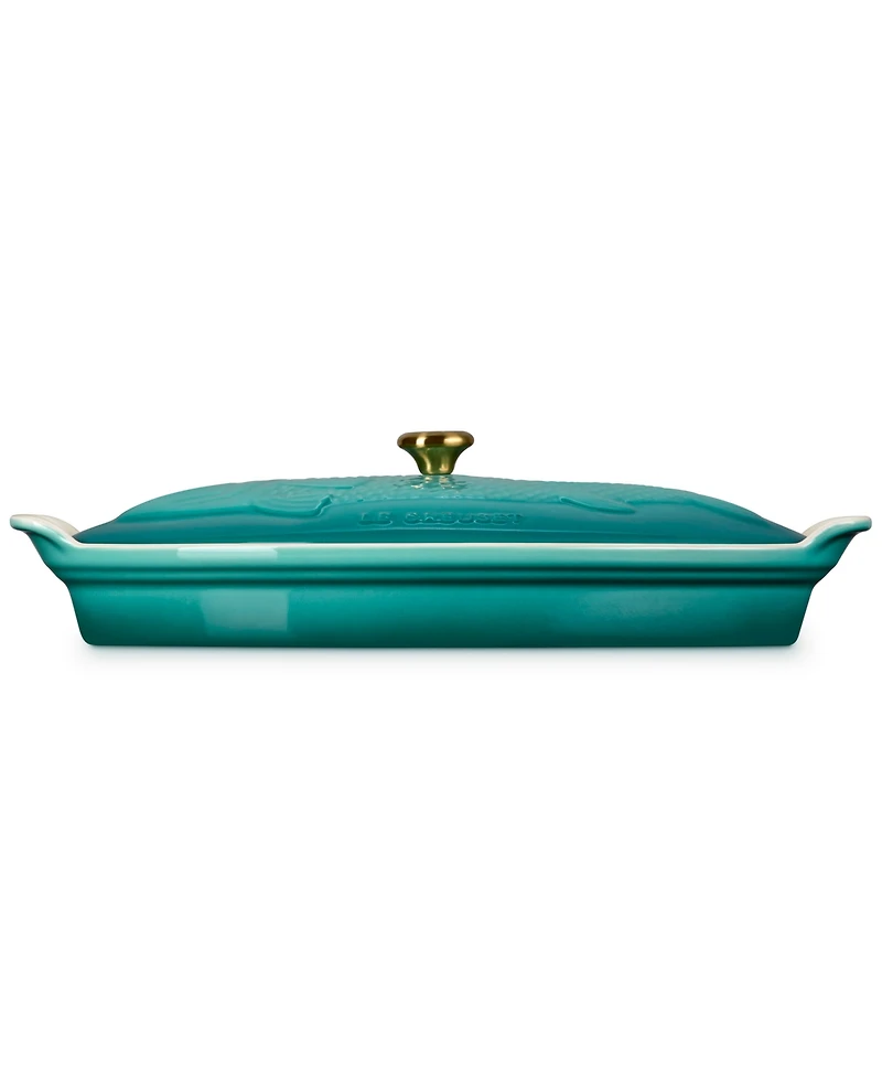 Le Creuset Stoneware Heritage 1.7-Quart Fish Baker with Cover