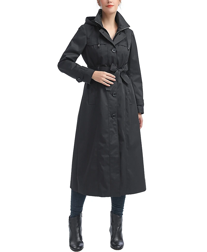 kimi + kai Women's Aine Hooded Long Rain Coat