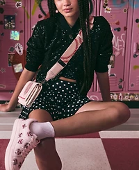 Betsey Johnson White Baseball Drop Earrings