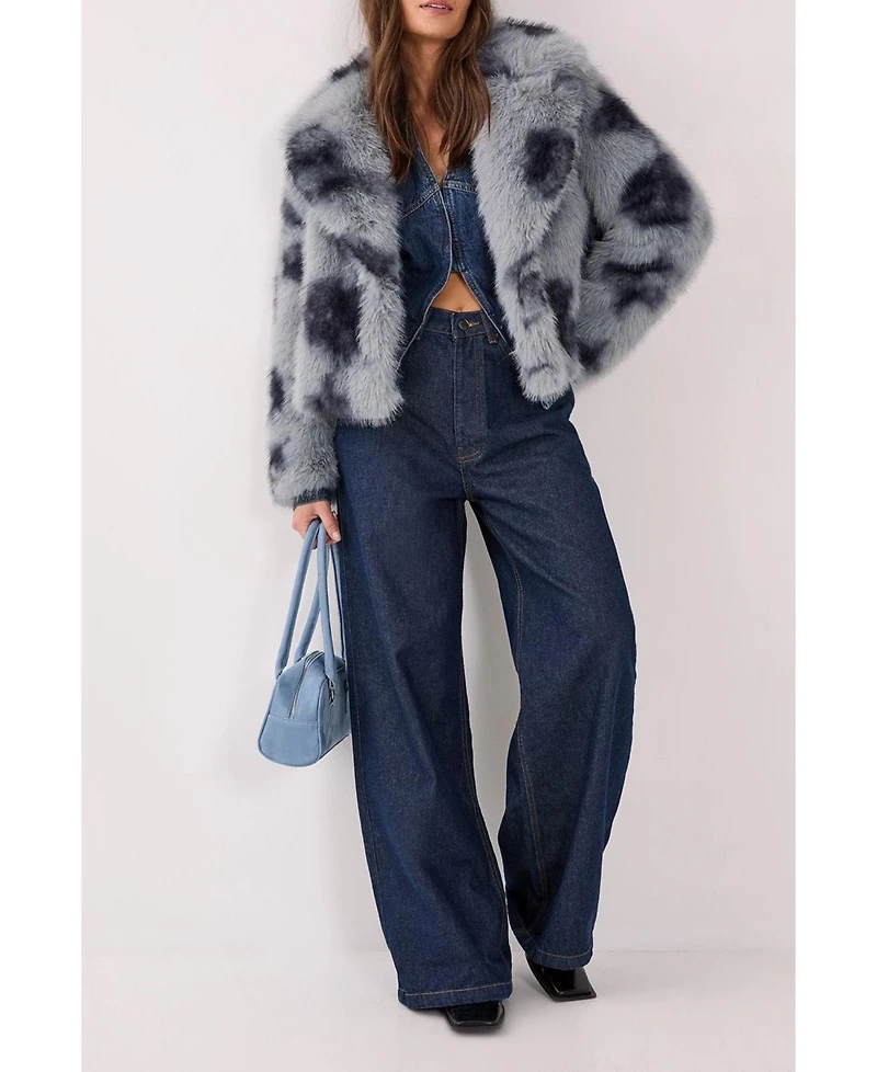 Nasty Gal Women's Cow Fur Collar Jacket