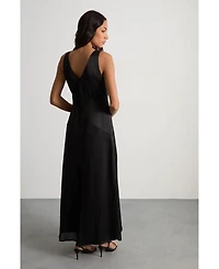 Warehouse Women's Satin And Chiffon Mix Midaxi Dress