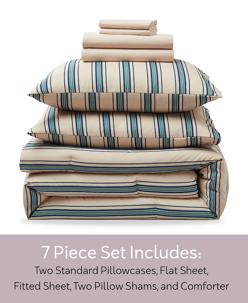 Nestl Luxury Soft Modern Striped Design -Pc. Comforter Set