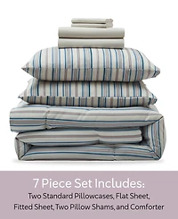 Nestl Luxury Soft Modern Striped Design 7-Pc. Comforter Set, Full