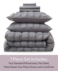 Nestl Luxury Soft Seersucker Design 7-Pc. Comforter Set