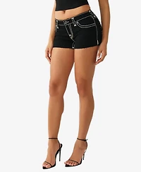 True Religion Women's Joey Low-Rise Super T Flap Shorts