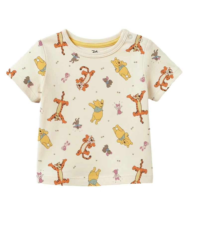 Disney Baby Boys' or Girls' Short-Sleeve T-Shirt and Shortall, 2-Piece Set