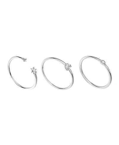 Macy's 3-Pc. Cubic Zirconia Moon and Stars Ring Set