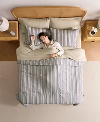 Nestl Luxury Soft Modern Striped Design 7-Pc. Comforter Set, Full