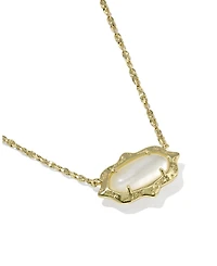 Kendra Scott Imitation Pearl and 14k Gold Over Brass Elisa Scallop Frame Short Pendant Necklace