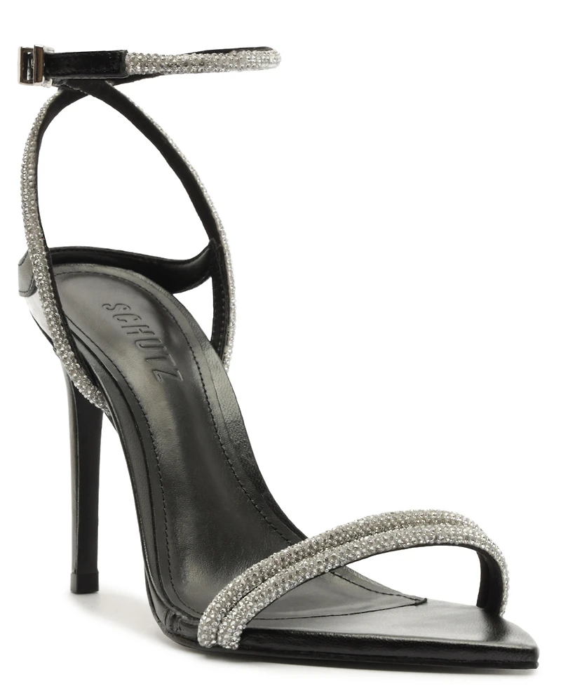 Schutz Women's Skye Shine Stiletto Heel Sandals