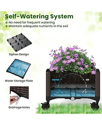 Slickblue Raised Garden Bed with Trellis and Built-In Planter Boxes