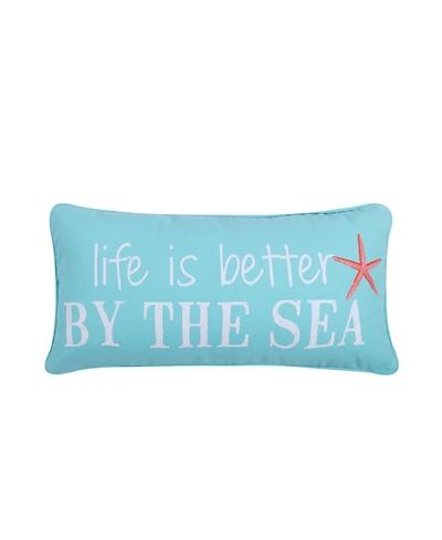 Levtex Life Is Better By The Sea Decorative Pillow, 12" x 24"