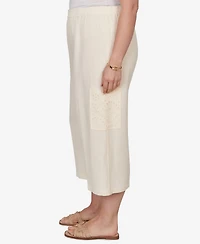 Ruby Rd. Plus Gauze Eyelet Cargo Pull-On Capri Pants