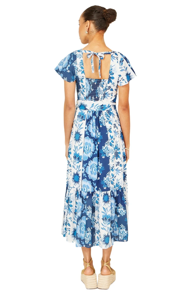 Yumi Women's Floral Belted Midi Dress