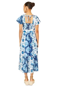 Yumi Women's Floral Belted Midi Dress