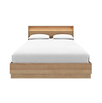 Nexera Harlow Slatted Bedframe and Headboard with Integrated Light