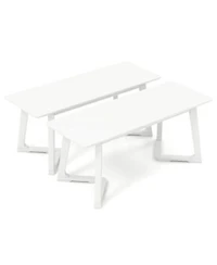 2 Pcs 42 X22 Modern Entryway Bench With Rubber Wood Legs Smooth Seating Area