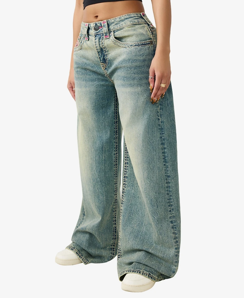True Religion Women's Jessie Super Baggy T Jeans