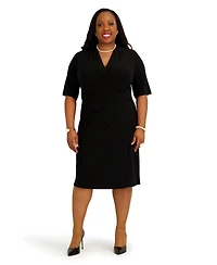 Kasper Women's V-Neck Midi Dress