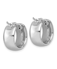 Curata Jewelry Solid 18k Yellow or White Gold Italian 19x9mm Wide Round Hoop Earrings
