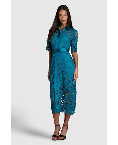 Coast Women's Lace Short Sleeve Shirt Dress