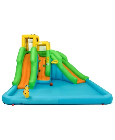 Mecale Inflatable Water Park Bounce House with Climbing Wall, No Blower Included