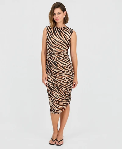 Bar Iii Women's Animal-Print Mesh Dress, Macy's Exclusive