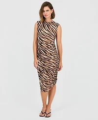 Bar Iii Women's Animal-Print Mesh Dress, Macy's Exclusive