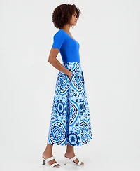 T Tahari Women's Printed Pull-On Midi Skirt