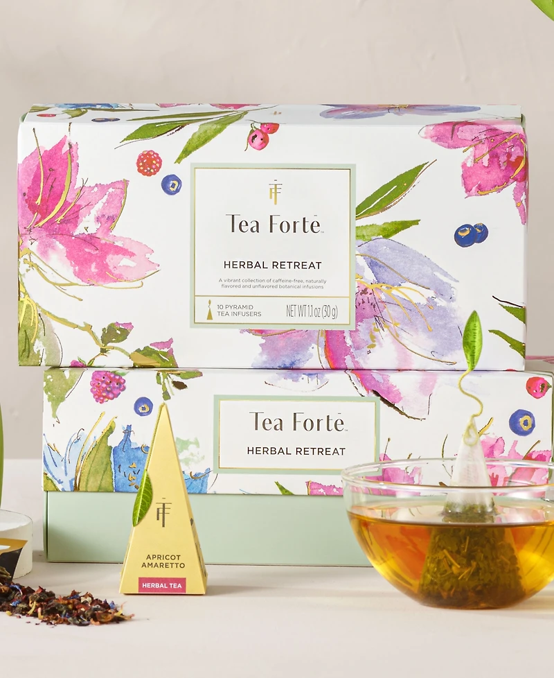 Tea Forte Wellbeing Herbal Retreat Petite Presentation Box with 10 Infusers