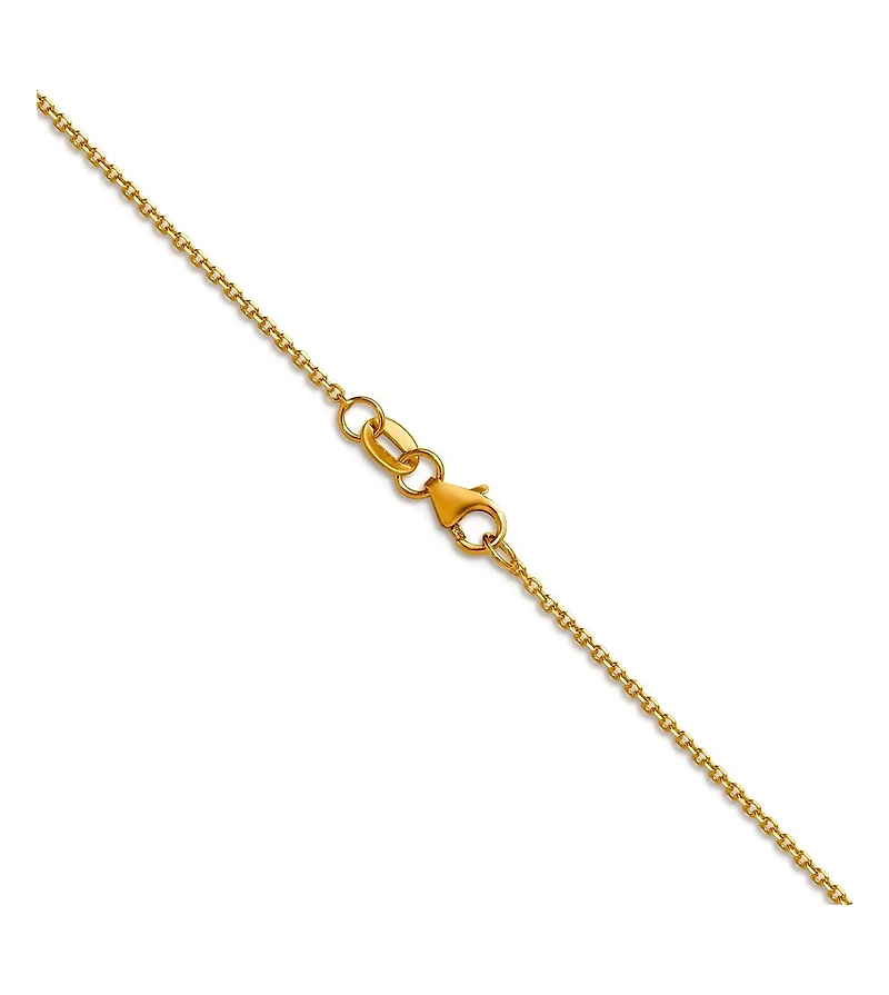 Curata Jewelry Solid 18k Yellow Gold Italian Sparkle-Cut 1.1mm Cable Chain Necklace 16 -24 Inches Chain Necklace