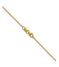 Curata Jewelry Solid 18k Yellow Gold Italian Sparkle-Cut 1.1mm Cable Chain Necklace 16 -24 Inches Chain Necklace