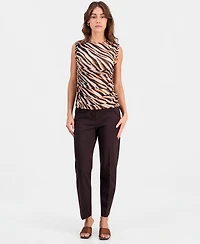 Bar Iii Women's Animal-Print Mesh Top, Macy's Exclusive