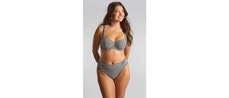 Panache Lingerie Women's Gingham High Cut Bikini Bottom