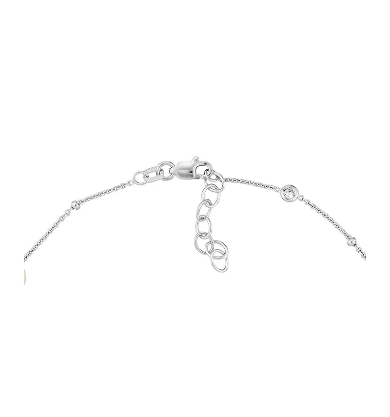 Curata Jewelry Cubic Zirconia Anklet 10" 925 Sterling Silver