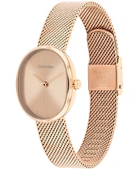 Calvin Klein Women's Euphoria Rose Gold Tone Stainless Steel Mesh Bracelet Watch, 23.2mm