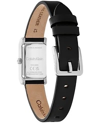 Calvin Klein Women's Ck Light Black Leather Strap Watch, 16mm