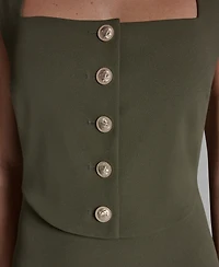 Bcbg Women's Crepe Square Neck Two-Piece Dress