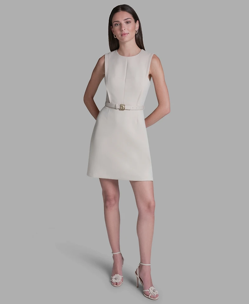 Bcbg Women's Sleeveless Jacquard Belted Mini Dress