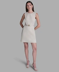 Bcbg Women's Sleeveless Jacquard Belted Mini Dress