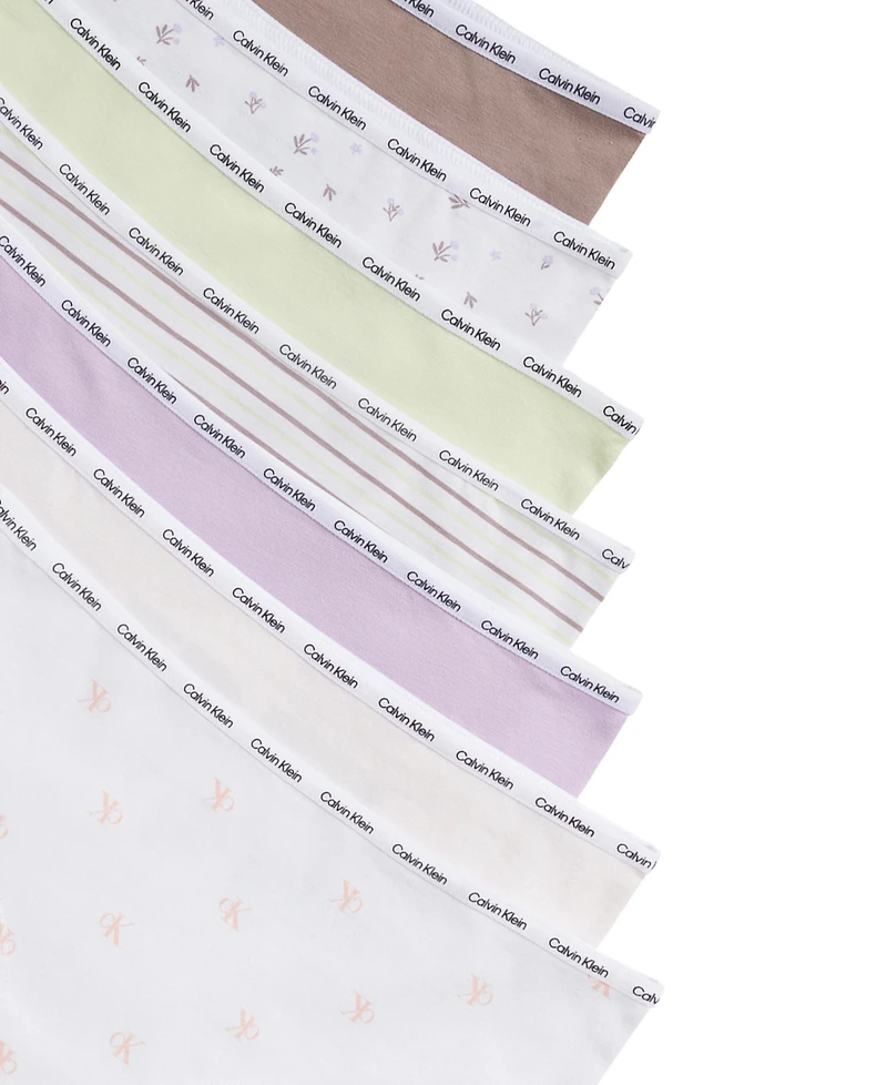 Calvin Klein Girls' 6-16 Logo Waistband Hipster Briefs, 7-Pack