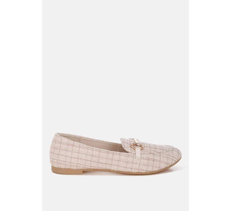 London Rag Women's Drairi Horsebit Detail Tweed Loafers