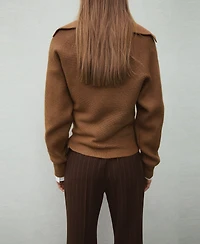 Mango Women's V-Neck Knit Sweater