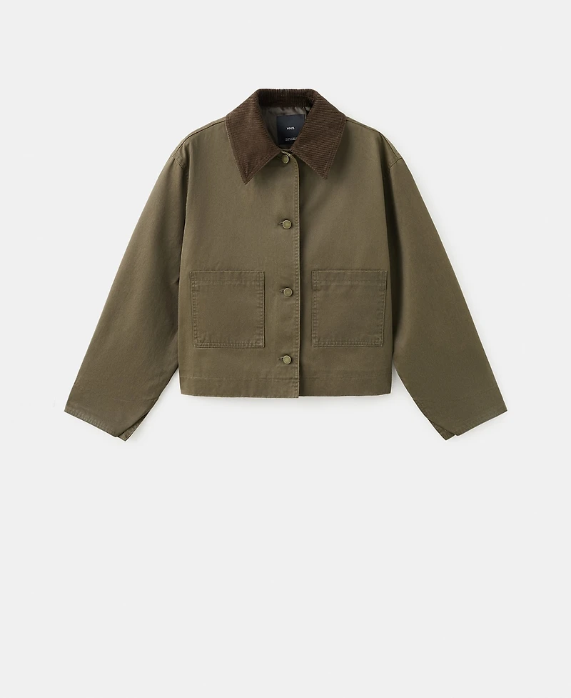 Mango Women's Contrasting Collar Denim Barn Jacket