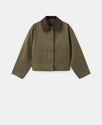 Mango Women's Contrasting Collar Denim Barn Jacket