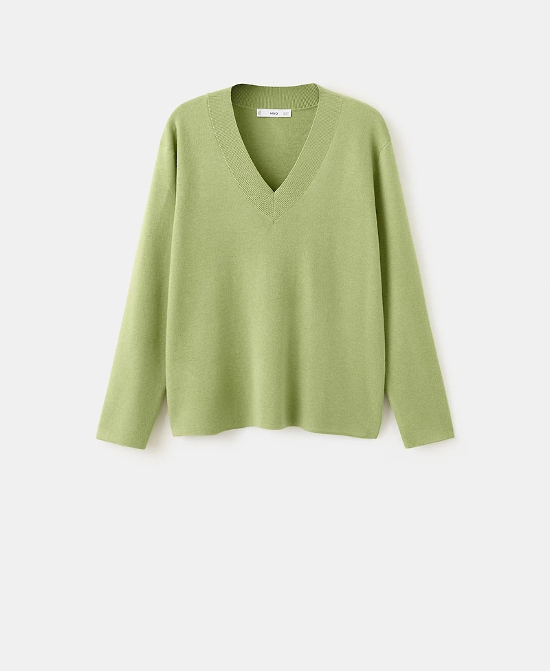 Mango Women's V-Neck Knit Sweater