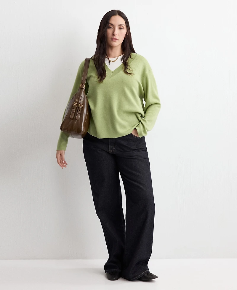 Mango Women's V-Neck Knit Sweater