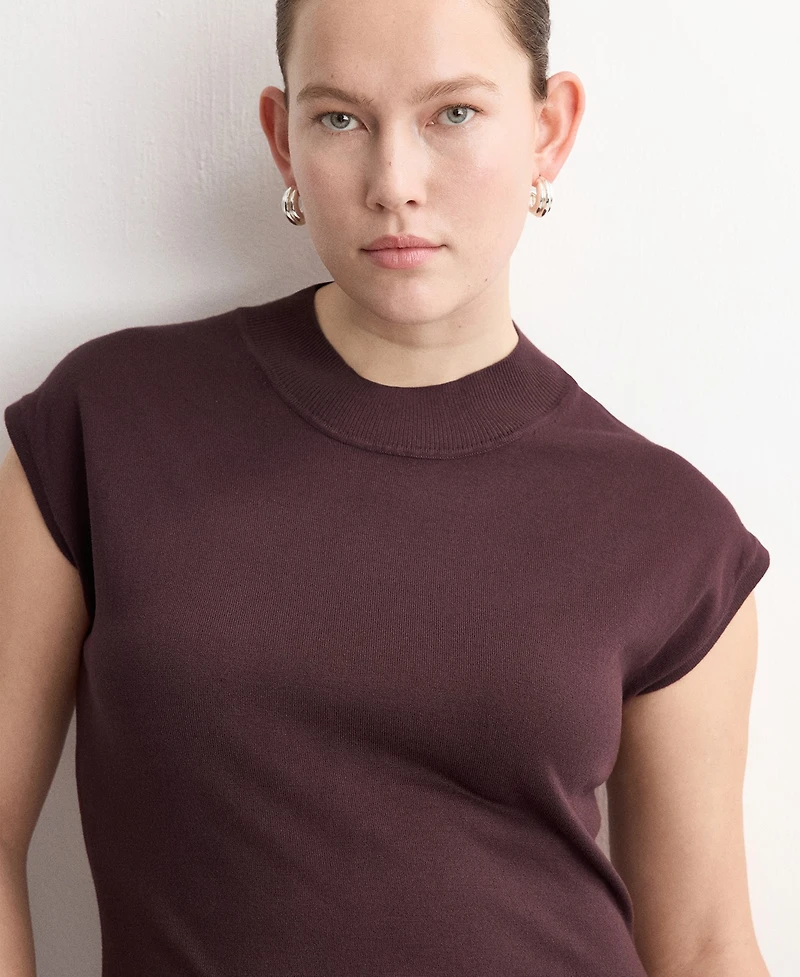 Mango Women's Perkins-Neck Knitted Dress