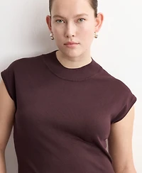 Mango Women's Perkins-Neck Knitted Dress