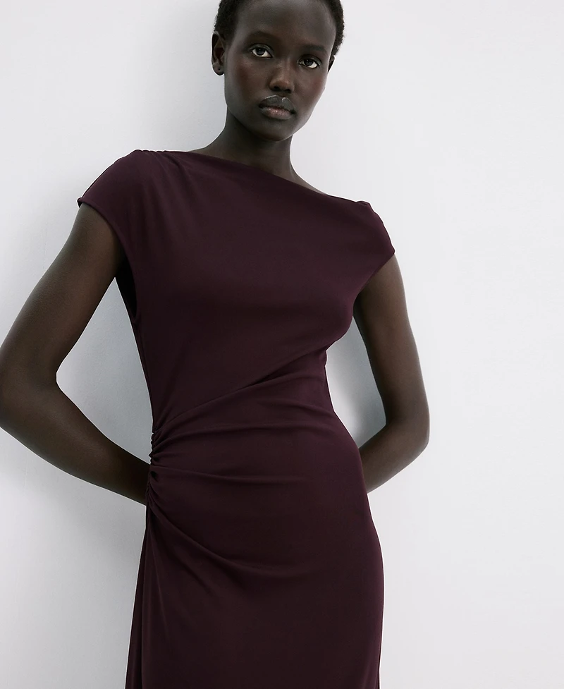 Mango Women's Ruched Long Dress